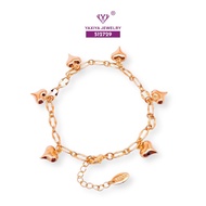 Yaxiya Women's Chain Bracelet Motif Love/Heart/Heart 18K 575 Gold Plated Jewelry