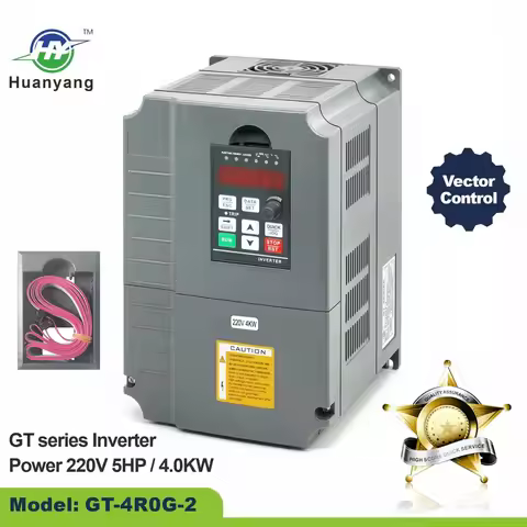 Huanyang GT Series VFD 220V 5HP 4kW Vector Control Variable Frequency Drive Inverter motor with Exte