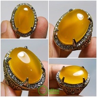 STONE RING YELLOW ORANGE SUNKIST GRAPEnatural BIG SIZE