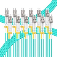 FLYPROFiber- 5M-6Pack OM3 LC to LC Fiber Patch Cable, MM Multi Mode Fiber Optic Cable, MMF Multimode