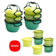 Tupperware Package 2 Sets Carry All Bowl Set Lunch Box Food Basket