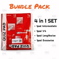 [Bundle Pack] Quiz Pad 1/4 1/2 Intermediate Writing 50Leaves Grade Yellow Paper High School Supplies