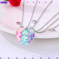 WATTLE 3Pcs Matching Heart Pendant Necklace, Cute Friendship Jewelry BFF Necklaces, Friendship Alloy