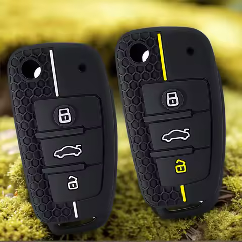 Silicone Car Key Case Cover For Audi TT TTRS 8j 8n 8s mk1 mk2 mk3 S line Protector Keychain