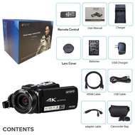 ORDRO AC7 Camcorder 4K Video Cameras 10X Optical Zoom Camcorder Video Camera &amp; Wifi Control Full HD Blogger Cameras Prof