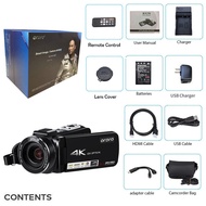 ORDRO AC7 Camcorder 4K Video Cameras 10X Optical Zoom Camcorder Video Camera & Wifi Control Full HD 