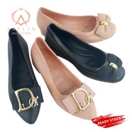 Shoes Lady AD1 Women Slip-Ons Ladies Flat Jelly Shoes Rubber Soft Working / Kasut Tutup Getah Peremp