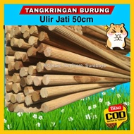 GPSS- 50cm Teak Threaded Bird Perch Anti-Slip Teak Wood Threaded Perch Javanese Tamarind Perch Canar