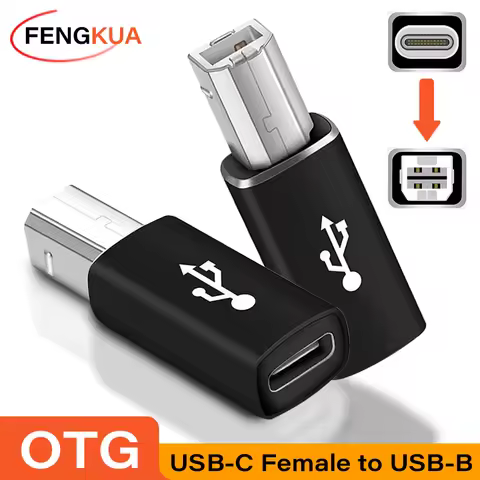 USB 2.0 Printer Adapter USB Type C Female to USB B Male for Printer Scanner Electric Piano USB C to 