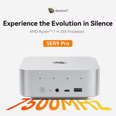 Beelink SER9 Pro AMD Ryzen 7 H 255 Powerful AI Mini PC LPDDR5X 7500MT/s Built-in Speaker NVMe PCIe4.