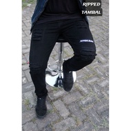 Men's Ripped Jeans Patch Emblem Ripped jeans slimfit