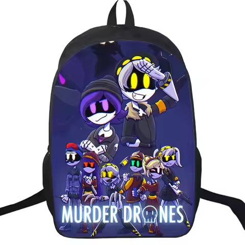 NEW Cartoon Murder Drones Backpack School Bag Boys Girls Daily Backpack Large Zipper Backpack Studen