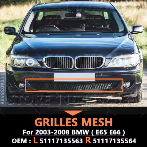 for 2003-2008 E65 E66 BMW 750i 750Li 760i 760Li Alpina B7 Front Bumper Grill Grilles Mesh 5111713556