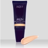 (For Mens) IN2IT Men Oil Control Liquid Foundation SPF30 PA+++ (101 Sand) +Gift 🎁