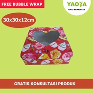 HIGH HEART PRINT TART BOX 28x28x12