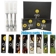 In stock 200pcs Empty GLO Carts Extracts Vape Cartridges 0.8ml 1ml Vape Carts 510 Thread Thick Oil G