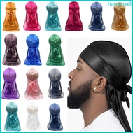 HO Long Tail Head Wrap Durag Hat for Men Comfortable Quick Drying Silky Pirate Hat for Braid Dreadlo