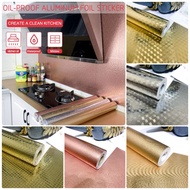 Kitchen Wallpaper Aluminum Foil Wallpaper Anti-Oil and Heat Silver Gold