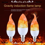 FKILA LED Flame Light Bulbs, Plastic 2W Candle Fire Light Bulb, Special Design Chandelier Base E14 E