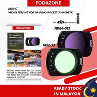 🔥READY STOCK🔥 BRDRC VND Filters Kit for DJI Osmo Pocket 3 Adjustable Magnetic Travel Vlog Cinematic 