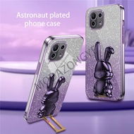 For Xiaomi Mi 11 Lite 5G Case Electroplating Colorful Luxury Soft Glitter TPU Cell phone Back Cover Xiaomi Mi 11 Lite 5G Ne  Phone Case rabbit Kickstand