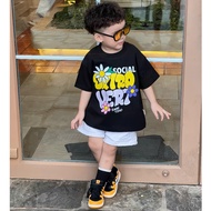 BLACK T-SHIRT WITH CAPITAL LETTERS Loose Form Boxy 100% Cotton 2C 260G THICK STANDING FORM