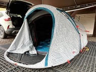 Luxury Top End Quechua 2 Seconds 2 XL Tent 露營 帳篷《親子也適合》迪卡儂Decathlon_2人XL加大透氣涼感快開秒帳篷 超遮陽黑黑帳