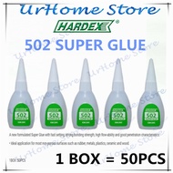 [50PCS ] HARDEX 502 Super Glue 20GRM (3 SECOND GLUE) Fast Dry Cair Waterly Type Glue (Not Gel Type) 