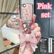 Fashion TPU Car Fold Key Cover, Fit for VW Volkswagen Golf 7 MK7 Tiguan MK2 Keyless Auto Accessories