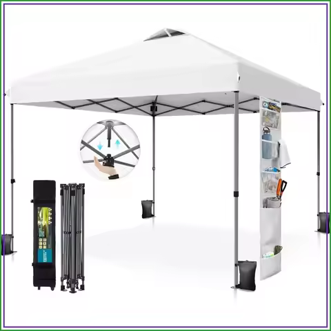 10x10 Pop up Canopy Tent One Push Easy Set Instant Shade Shelter