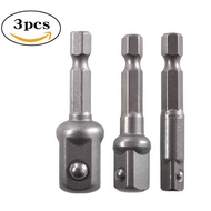 Piqging 3 Pcs Drill Soet Adapter Impact Drill Extension Drill Bits Bar Soet Adapter 1/4 3/8 1/2 Size