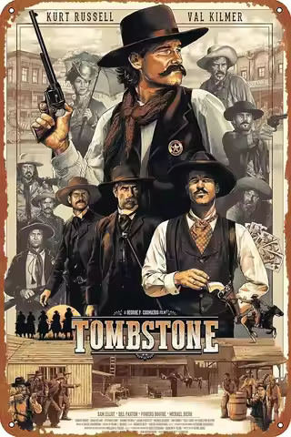 TOMBSTONE WEST COWBOY movie poster Retro Metal sign Retro Tin sign suitable for cafe, bar, home wall
