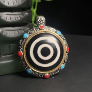 [Welfare Style] Fidelity Tibetan Dzi Beads Inlaid Sheep Eyes Middle Eye Dzi Beads Dzi Beads Pendant 