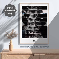 Stray Kids Poster Painting - OT8 SKZ Eyes - Kpop - Adhesive - With photo protection handle - Colorfa
