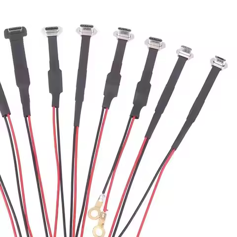 Type-C Micro USB Connector 2Pin 3Pin W/ Resistor R1 Soft Flat Cable Male Charging Cable Fast Charge 