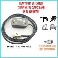Heavy Duty Extension Metal Clad Extension Trailing Socket Extension Wire / SIRIM APPROVED