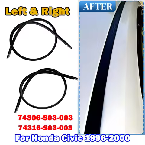 Pair Left Right Car Roof Drip Finish Moulding Seal Strips Trim for Honda Civic EK2 EK3 EK4 EK9 1996-