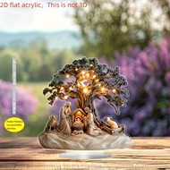 2D Decoration Bohemian Acrylic Christmas Scene Decoration, Desktop Decorations, Home/Office Decorati