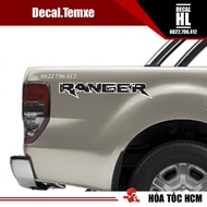 Tem chữ Ranger dán 2 bên đuôi xe Ford Ranger