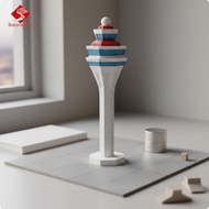 Sharprepublic Airport Control Tower Miniature 1 to 400 Scale Model Structure for Model Airport Airpl