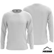 White Microfiber Plain Jersey T-Shirt Long Sleeve | Jersi T-shirt Microfiber Kosong Putih Lengan Pan