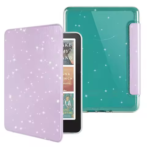Glitter Case for 6"Kindle (11th Gen 2022/2024) - Clear Acrylic Back, Full-Body Shockproof, Auto Wake