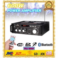 Junejour Bluetooth EQ Audio Amplifier Karaoke Home Theater FM Radio 600W