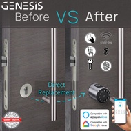 ⭐️NEW⭐️ GENESIS C01 6-Way App Biometric Smart Digital Key Cylinder Lock Direct Replace Key Cylinder