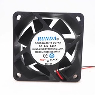 R RUNDA Brand New RD6025B24H-A 24V 0.20 A 60 * 60 * 25mm 6cm Inverter Cooling Fan
