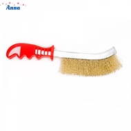 【Anna】Brass Wire Brush with Ergonomic Plastic Handle Heavy Duty Rust and Paint Remover