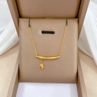 E & J - Kalung Bambu Titanium Wanita Gold 24k Anti Karat