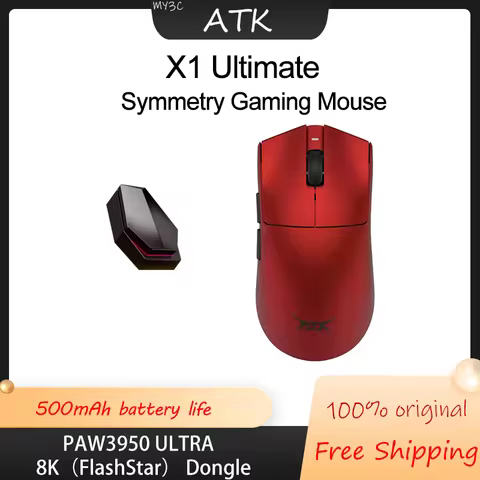 Atk X1 Dual-Mode Starflash/Wireless Wired Gaming Mouse Lightweight Design Double 8k Gaming Esports O