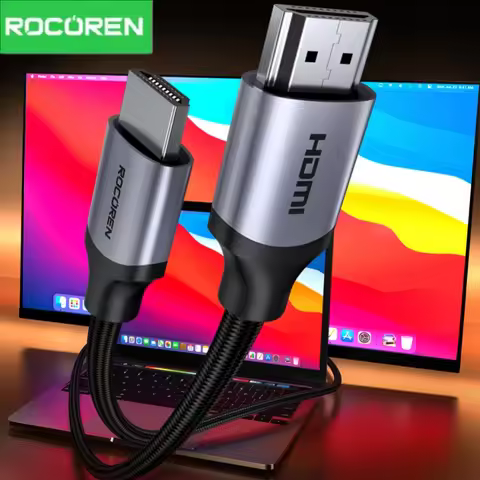 Rocoren UHD HDMI to HDMI Cable Male to Male Braided Cord Adapter 2.0 4K@60HZ 2K@144HZ 18Gbps Compati