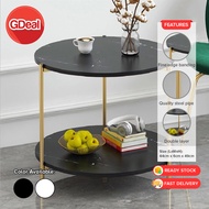 GDeal Modern Minimalist Premier Quality Small Round Table Nordic 2 Layer Round Coffee Table